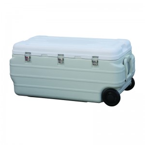 KY507B 170L Large Ice Chest Chilly Bin Plastic Trolley Cooler Box With Wheels For Fishing Camping